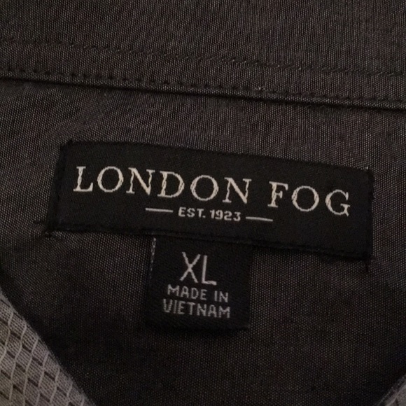 NWT London fog men’s gray Button down shirt - Picture 3 of 7